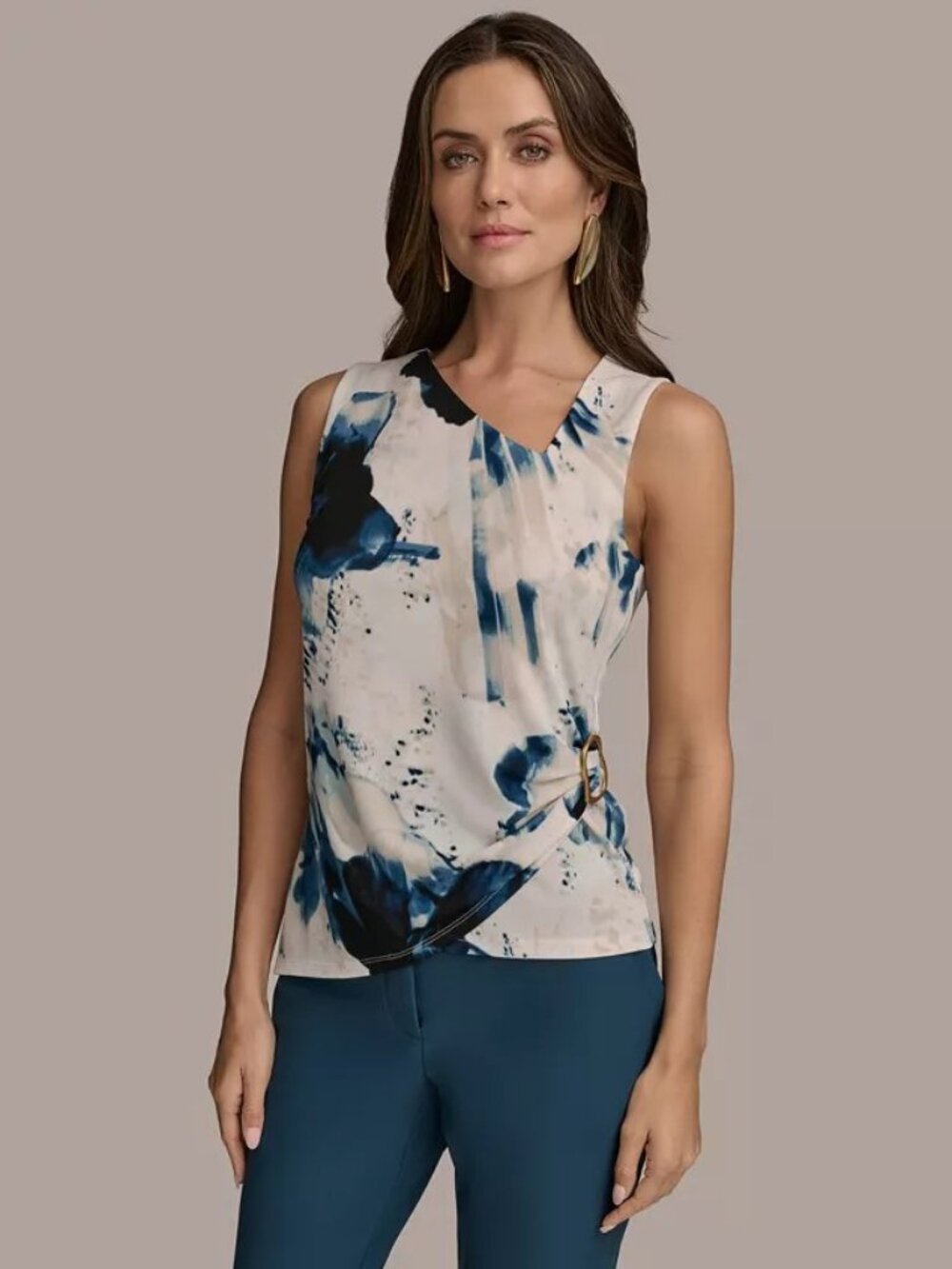 Donna Karan Women's Sleeveless Asymetric Top Size PM NWT!